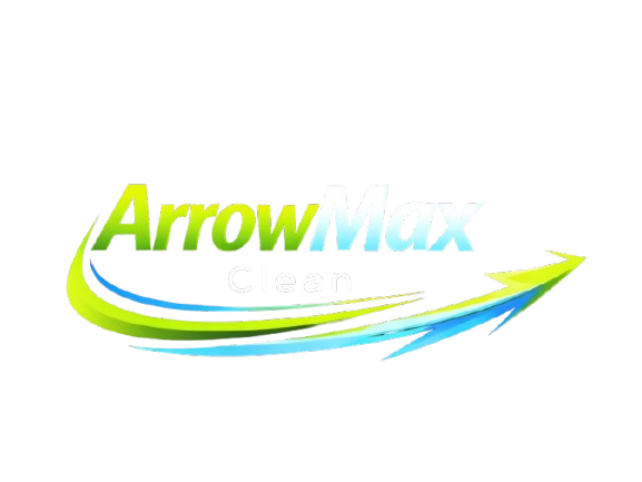 ArrowMax logo featuring lime green and blue curved arrow design